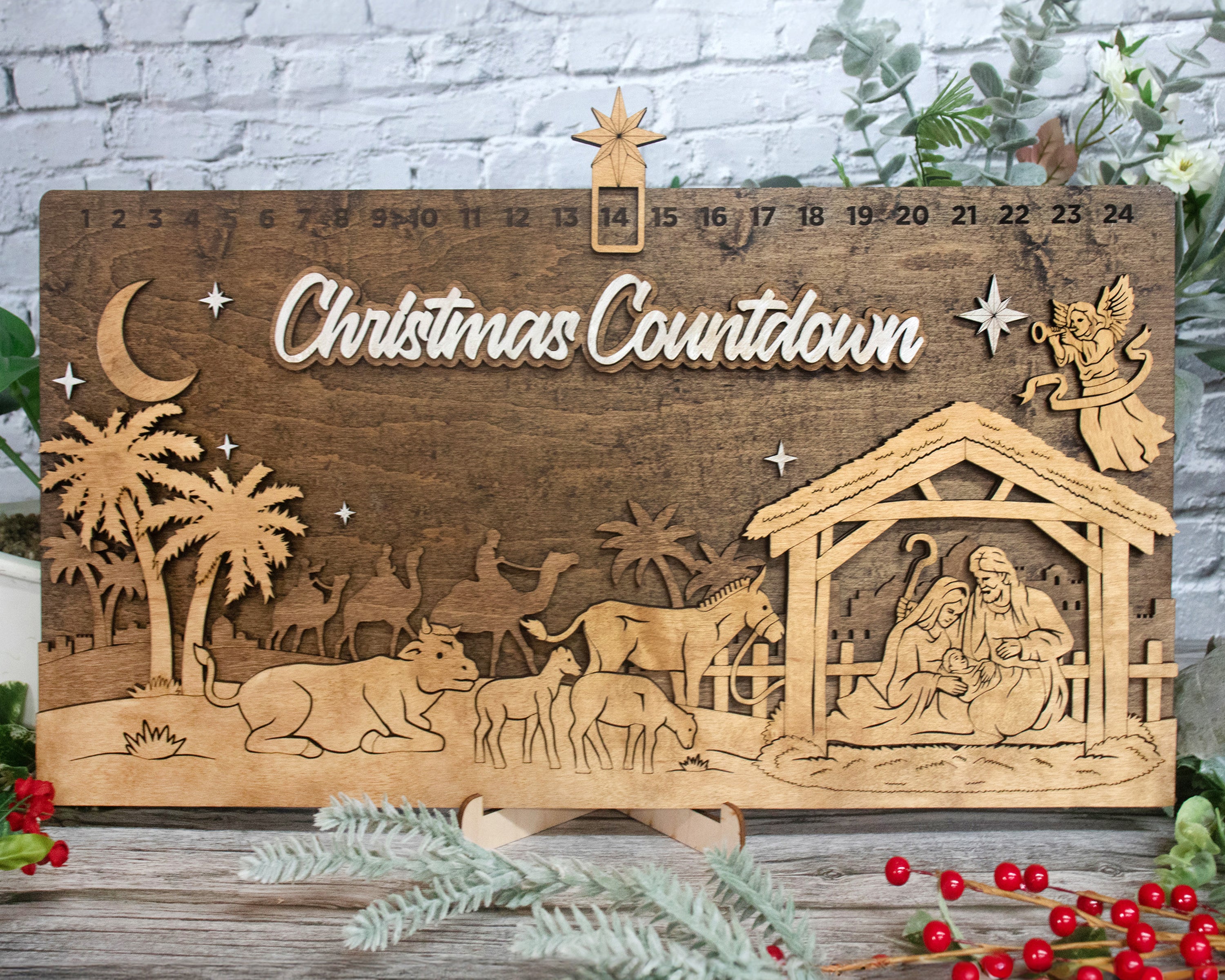 Day Until Christmas, Christmas Countdown Sign, Christmas Countdown Calendar, Christmas Decor