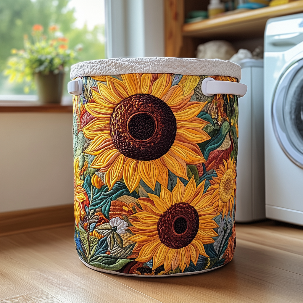 Sunflower Charm Laundry Basket Laundry Gifts, Housewarming Gift Ideas, Mother's Day Gifts