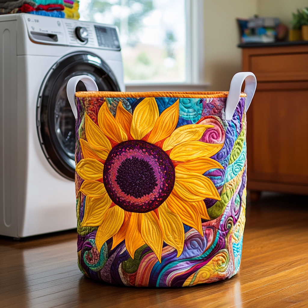 Sunny Sunflower Laundry Basket Laundry Gifts, Housewarming Gift Ideas, Mother's Day Gifts