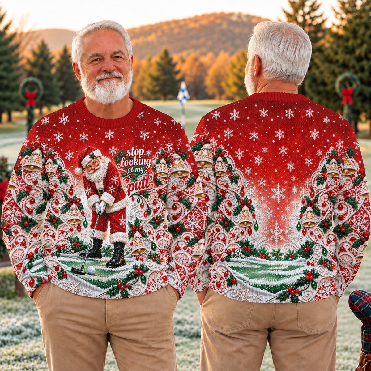 Santa Putt Golf Ugly Christmas Sweater - view 4