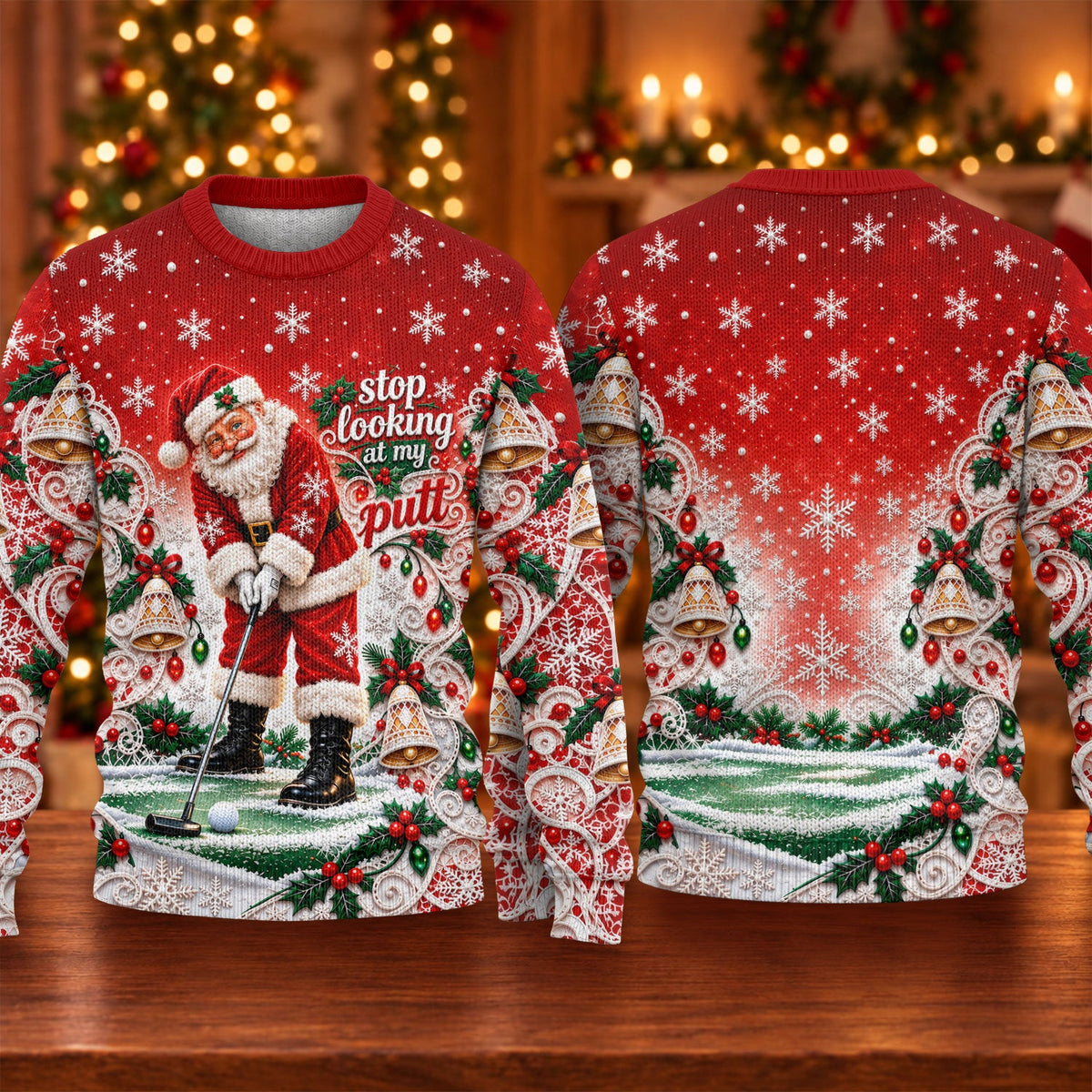 Santa Putt Golf Ugly Christmas Sweater - view 5