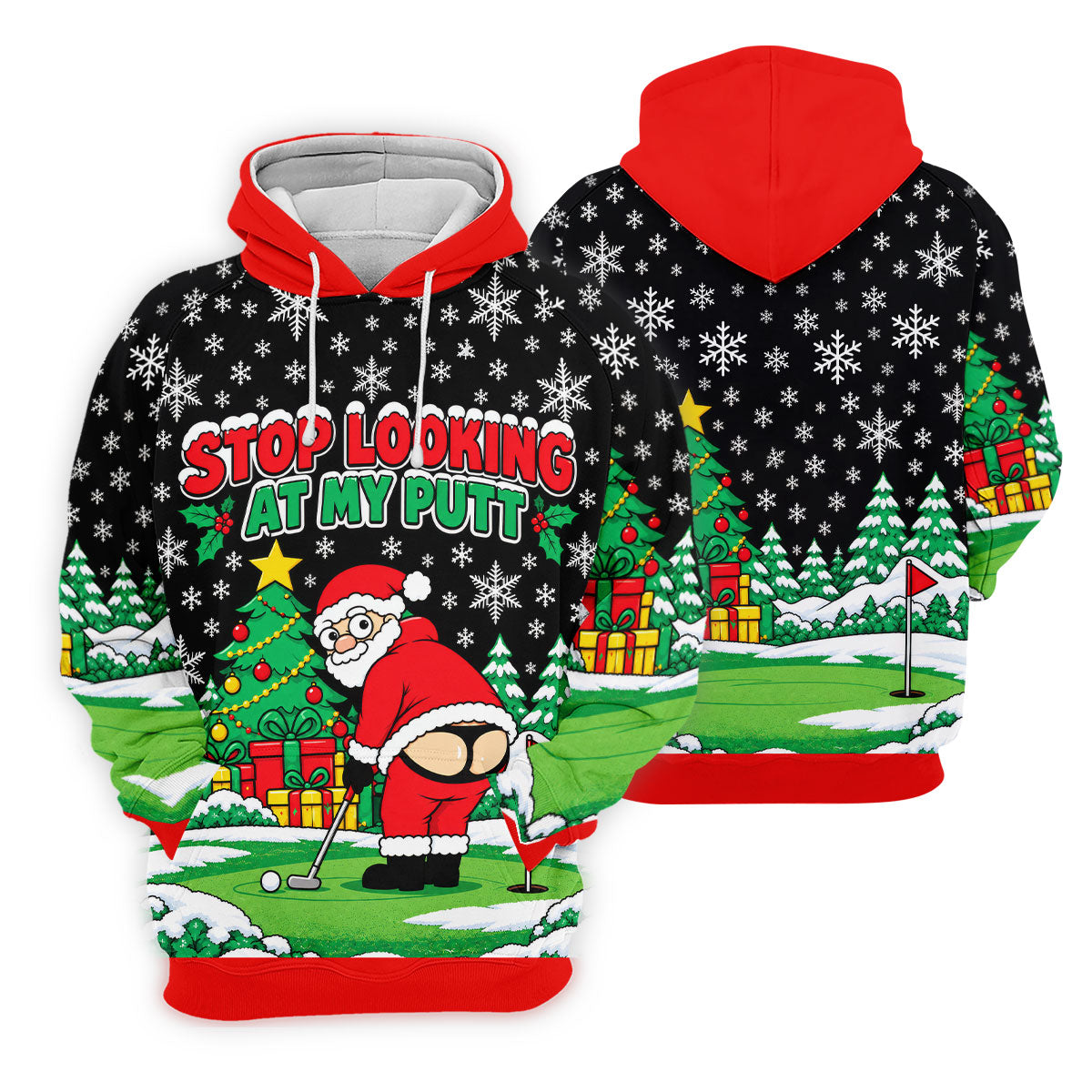 Christmas Stop Looking At My Putt Golf Shirt, Ladies Golf Shirts, Ladies Golf Apparel