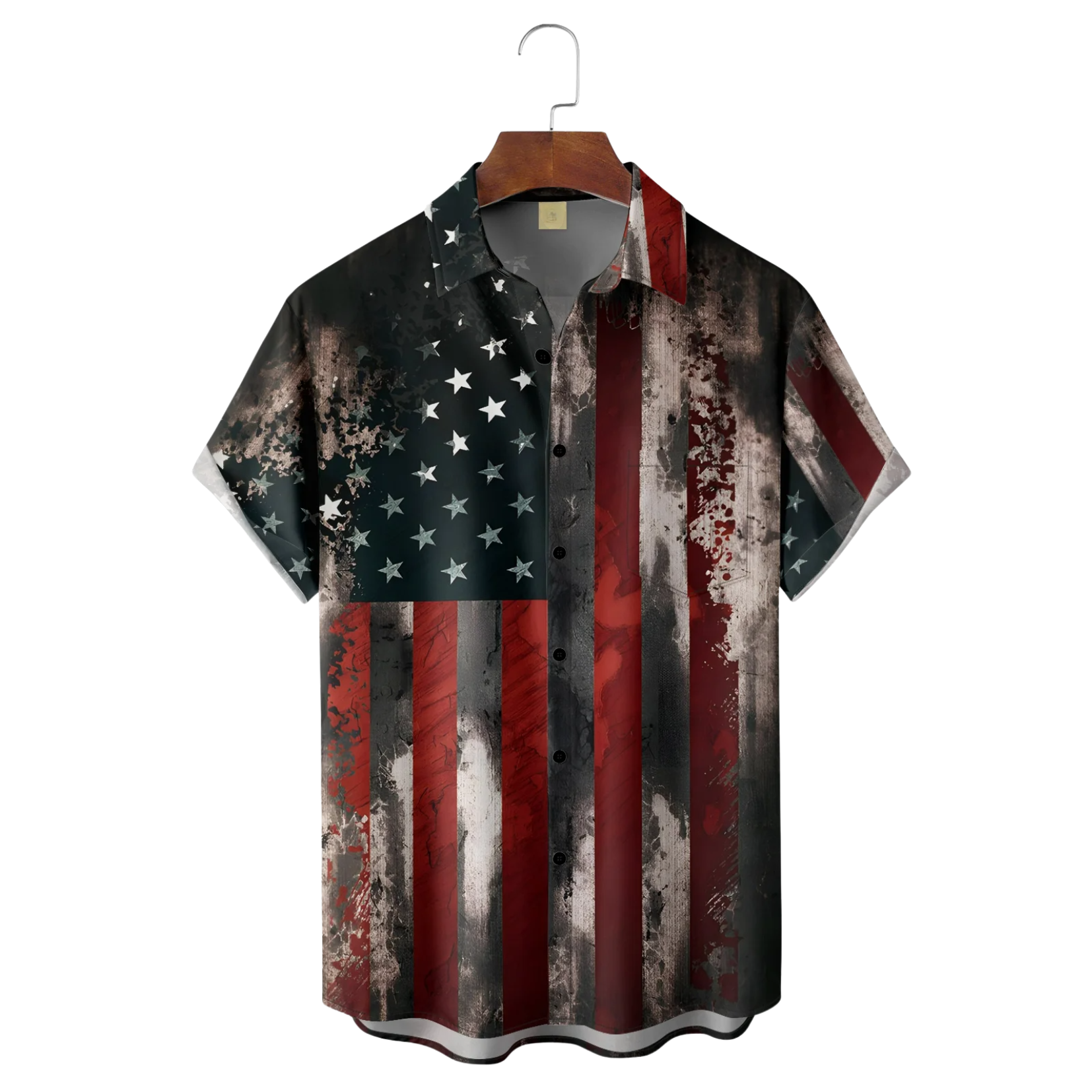 Independence Day National American Flag Hawaiian Golf Shirt, 250th Anniversary Tropical Vibe Men's Golf Shirt