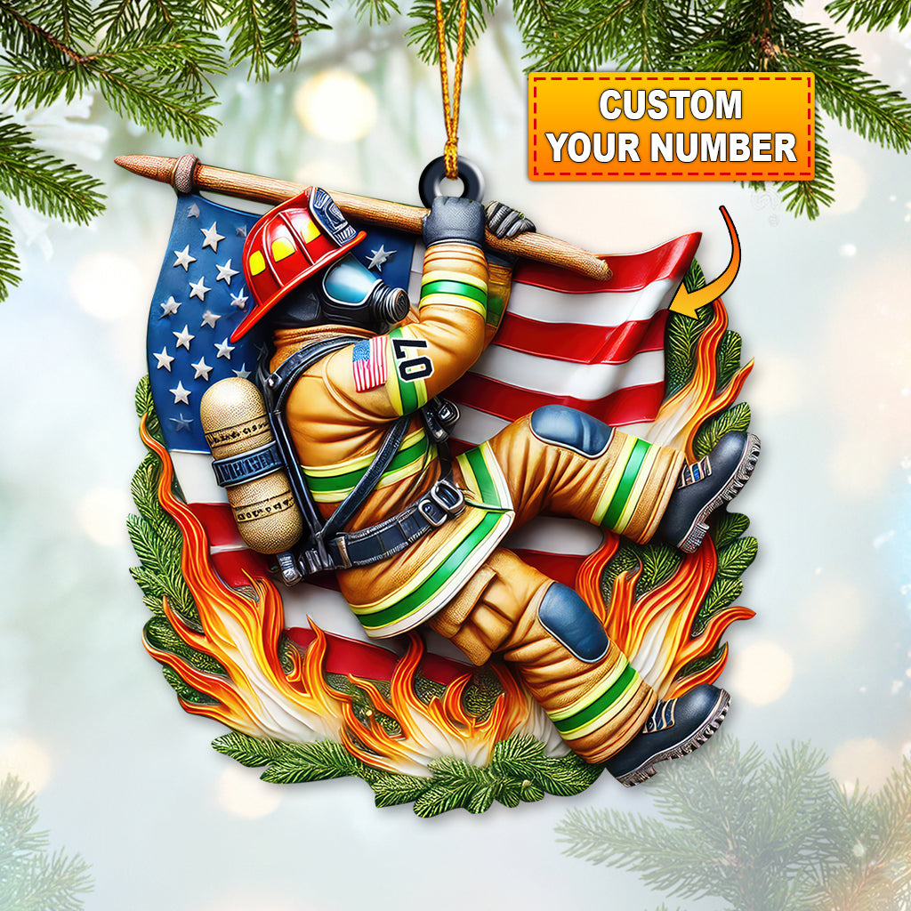 Personalized Fire Fighter Acrylic Ornament, Christmas Gift For Fire Fighter, Christmas Decor