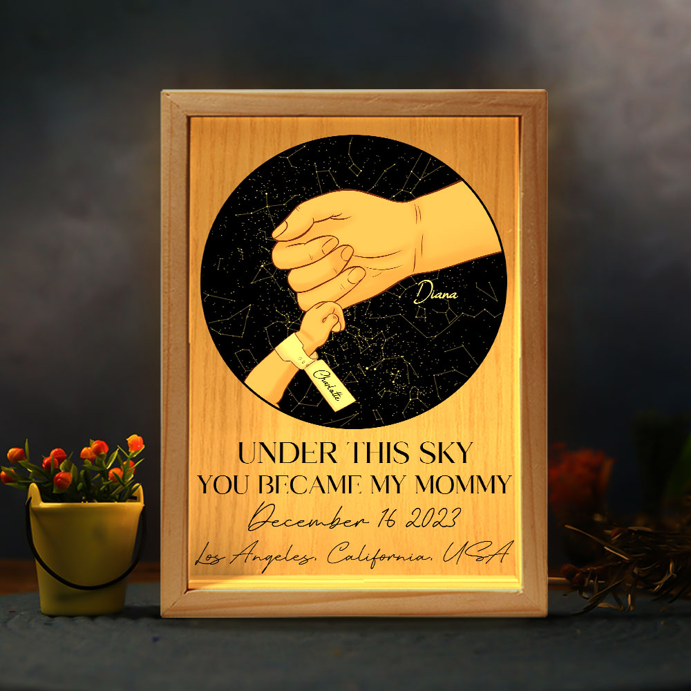 Under This Sky You Became My Mommy Photo Frame Light Box, First Mothers Day Gift