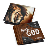 Personalized Man Of God Mens Leather Wallet, Leather Bifold Wallets, Christian Wallet, Christian Gifts For Men