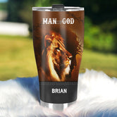 Man Of God Personalized Stainless Steel Tumbler, Stanley Tumbler with Handle, Insulated Tumbler, Christian Gifts For Men