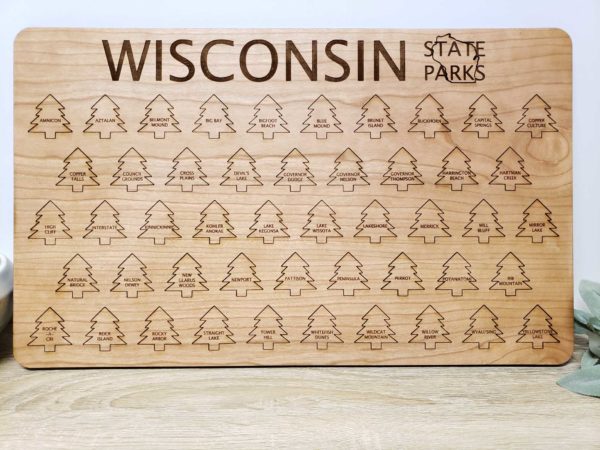 Wisconsin State Parks Wood Tracker, Christmas Gift For Him