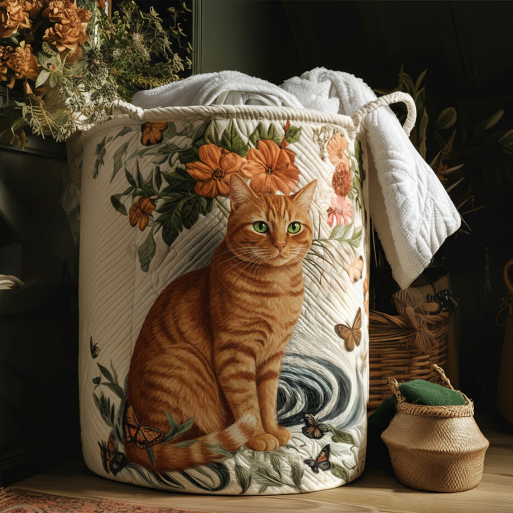 Warm Yellow Whiskers Laundry Basket Laundry Gifts, Housewarming Gift Ideas, Mother's Day Gifts