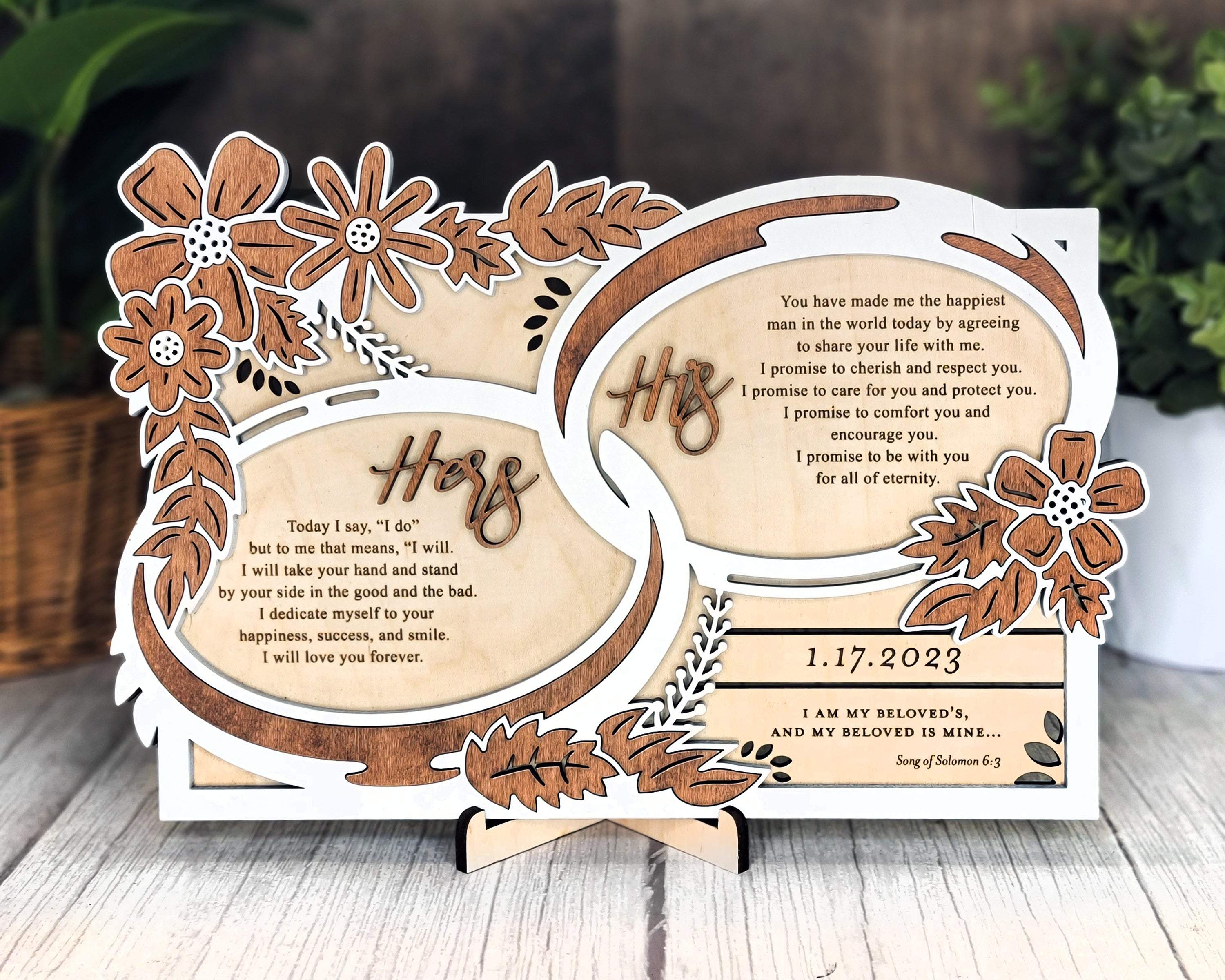 Personalized The Wedding Vow Wood Sign, Wedding Vow Display, Anniversary Wedding Gifts