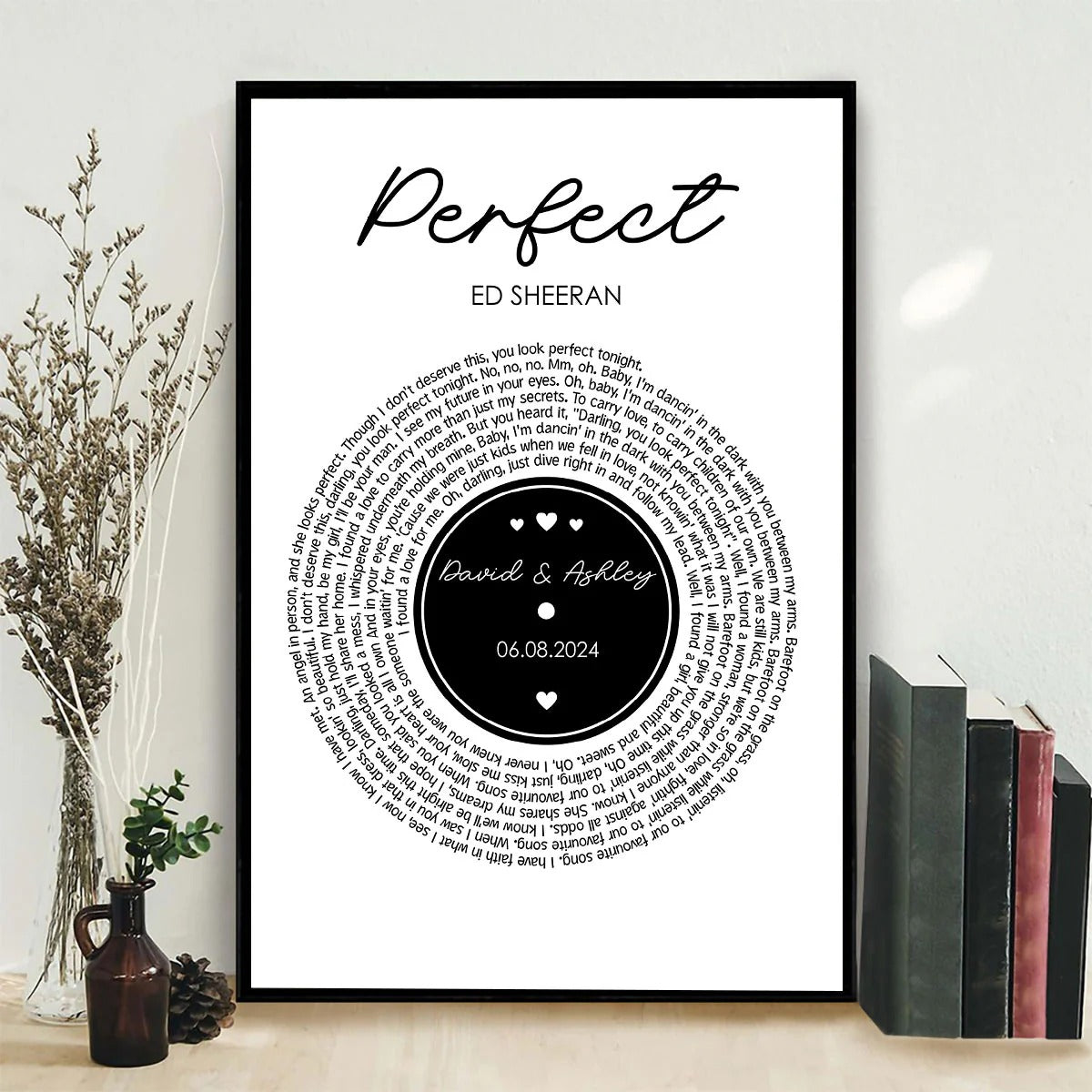 Personalized Favorite Song Vinyl Record Canvas, Couple Wall Art, Valentine Gifts