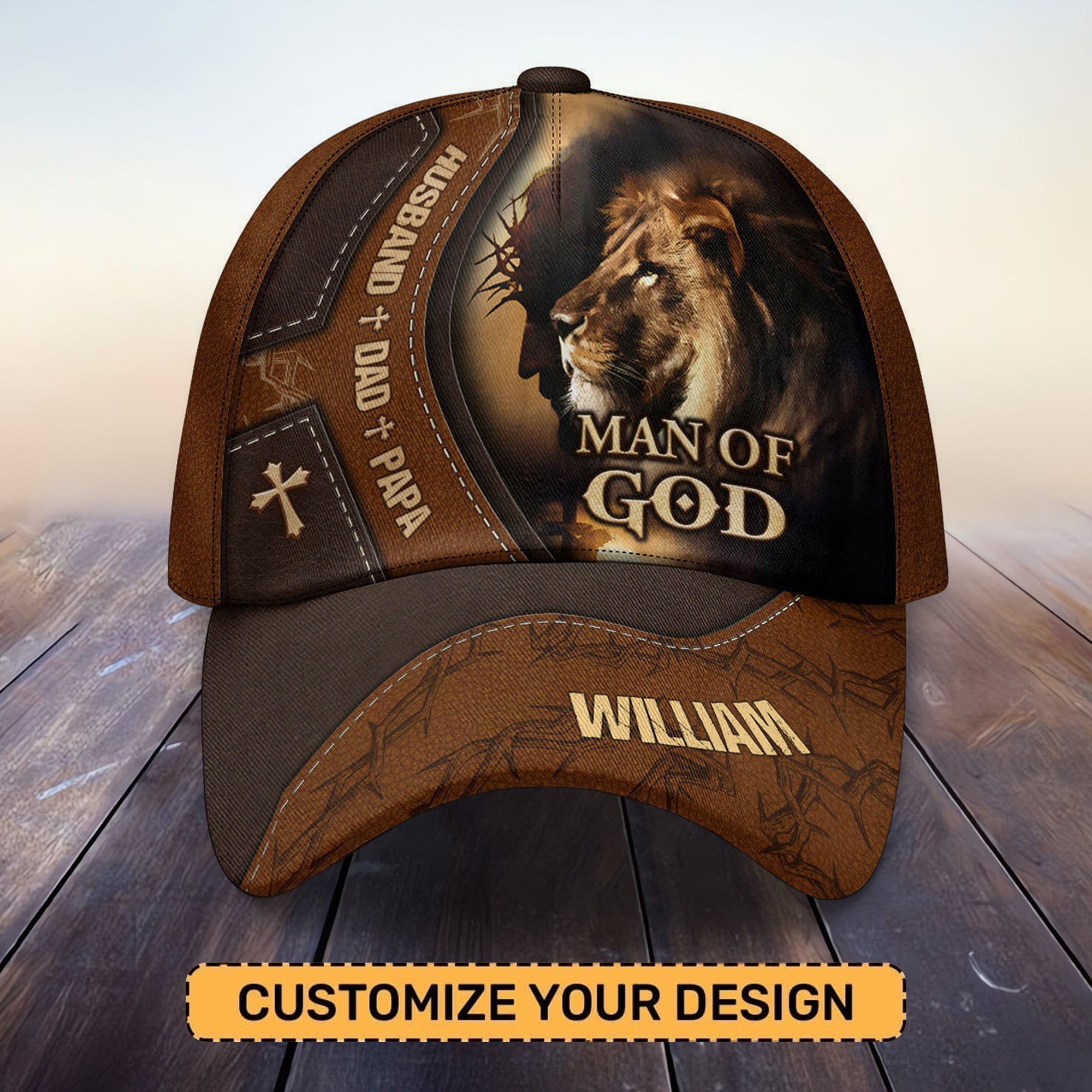 Man Of God Lion Classic Cap, Cap For Men, Christian Baseball Cap, Christian Gifts For Men