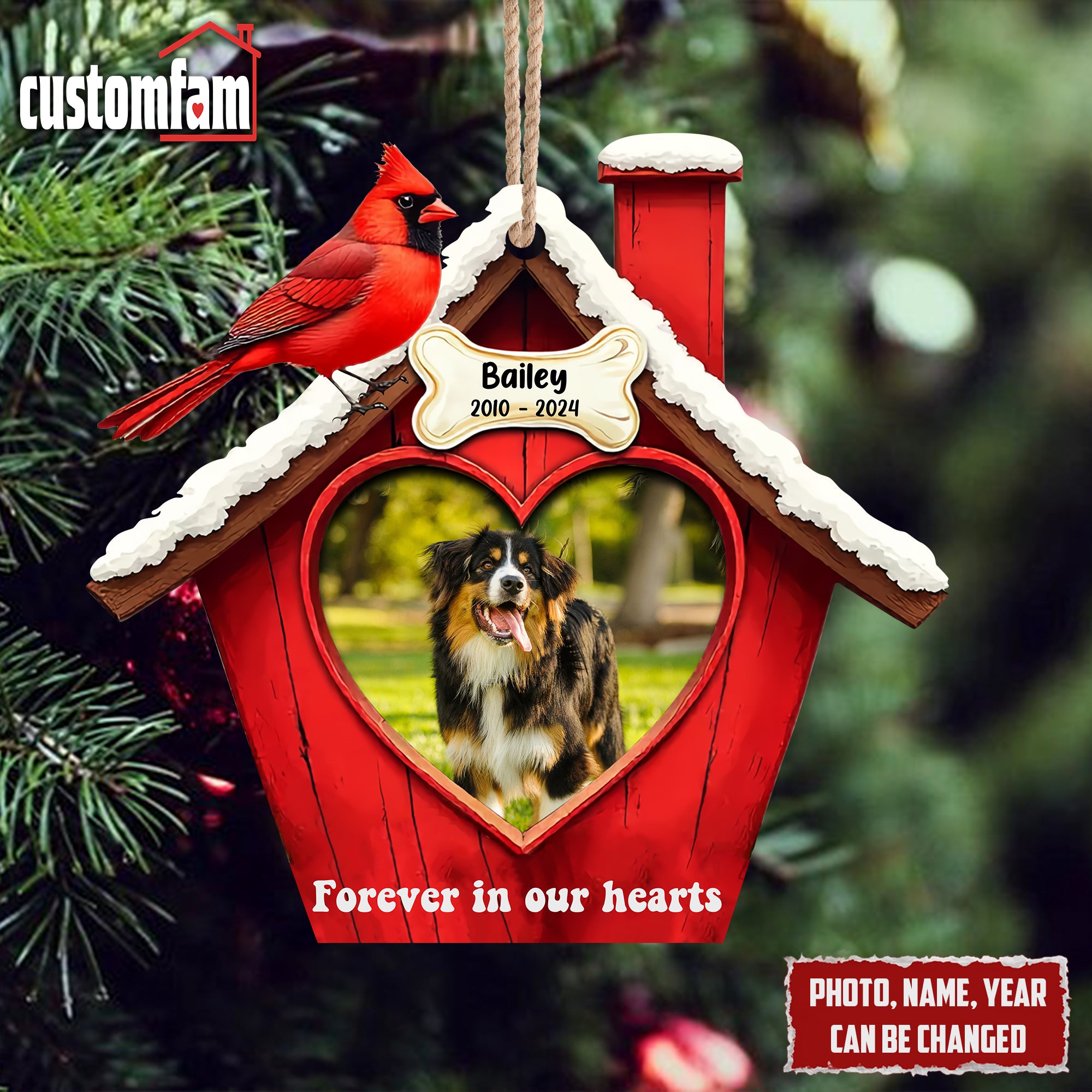 Forever In My Heart Personalized Christmas Memorial Ornaments, Gifts For Dog Lovers