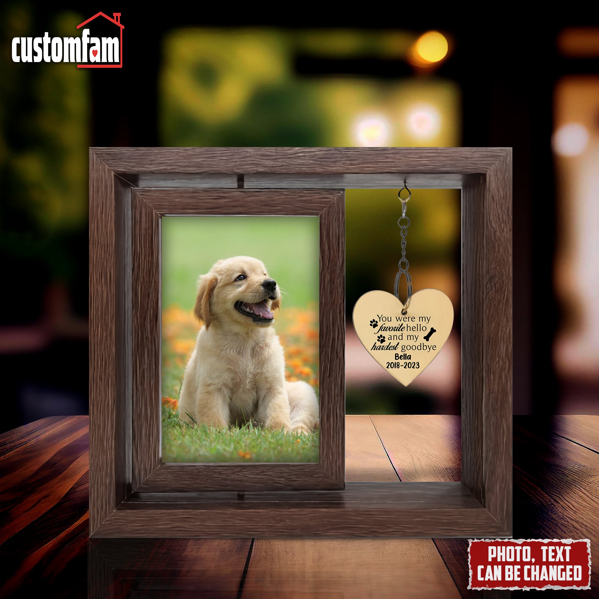 You Were My Favorite Hello And My Hardest Goodbye Custom Wooden Picture Frame, Gift For Dog Lovers