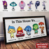 In This House We Funny Personalized Characters 2 Layered Frame Wood Sign