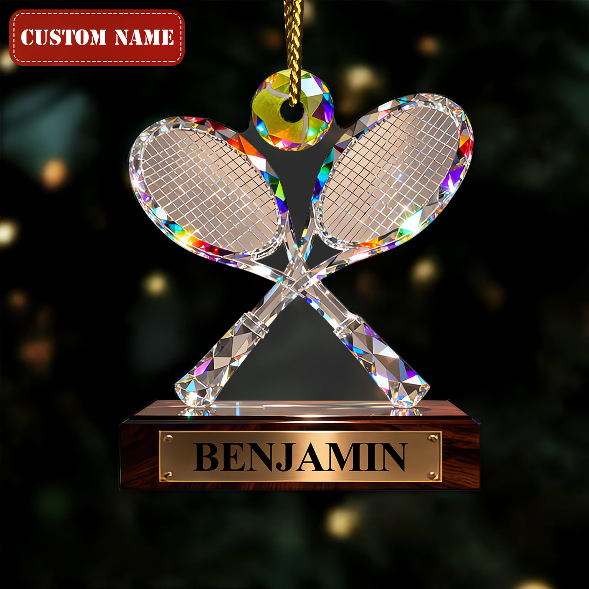 Personalized Tennis Player Christmas Ornament, Gift For Tennis Lover, Custom Christmas Ornaments