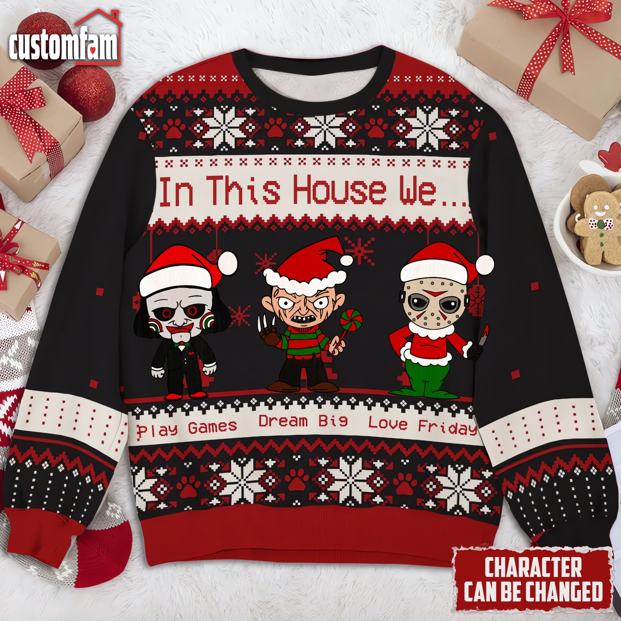 Horror ugly sweater sale