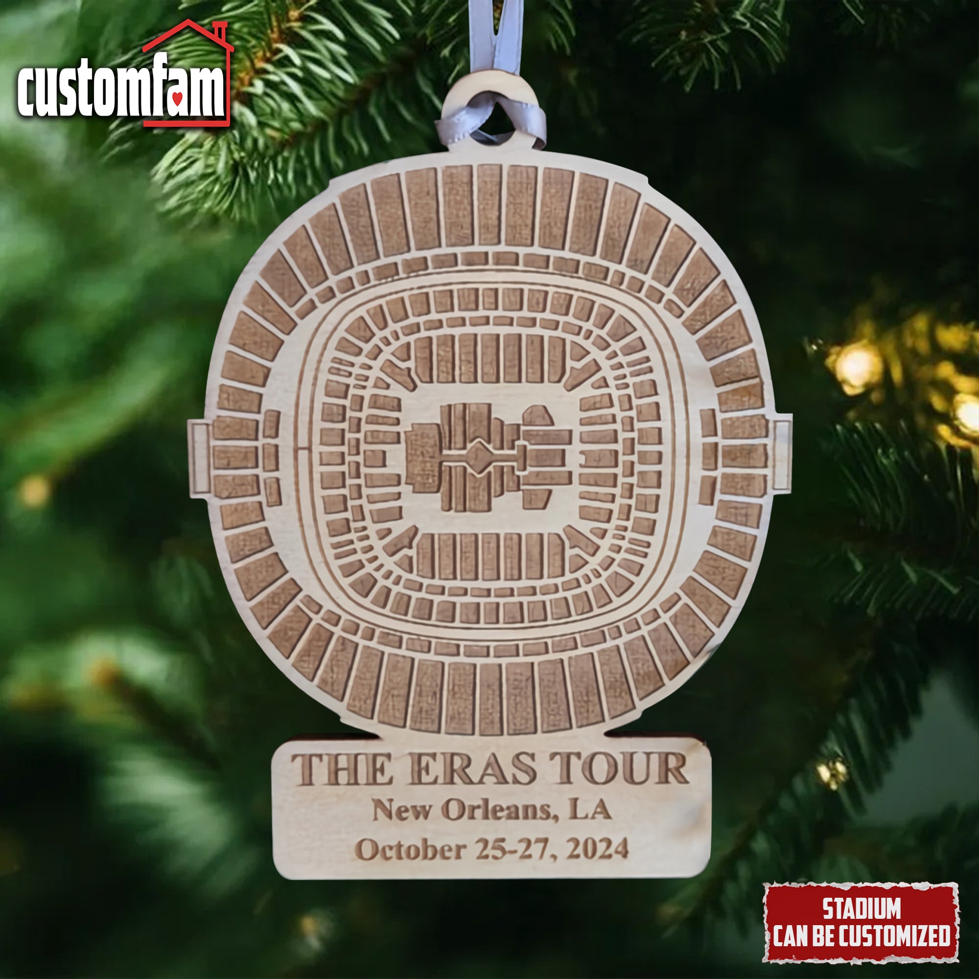 The Eras Tour New Orleans Stadium Ornament, Personalized Christmas Ornament