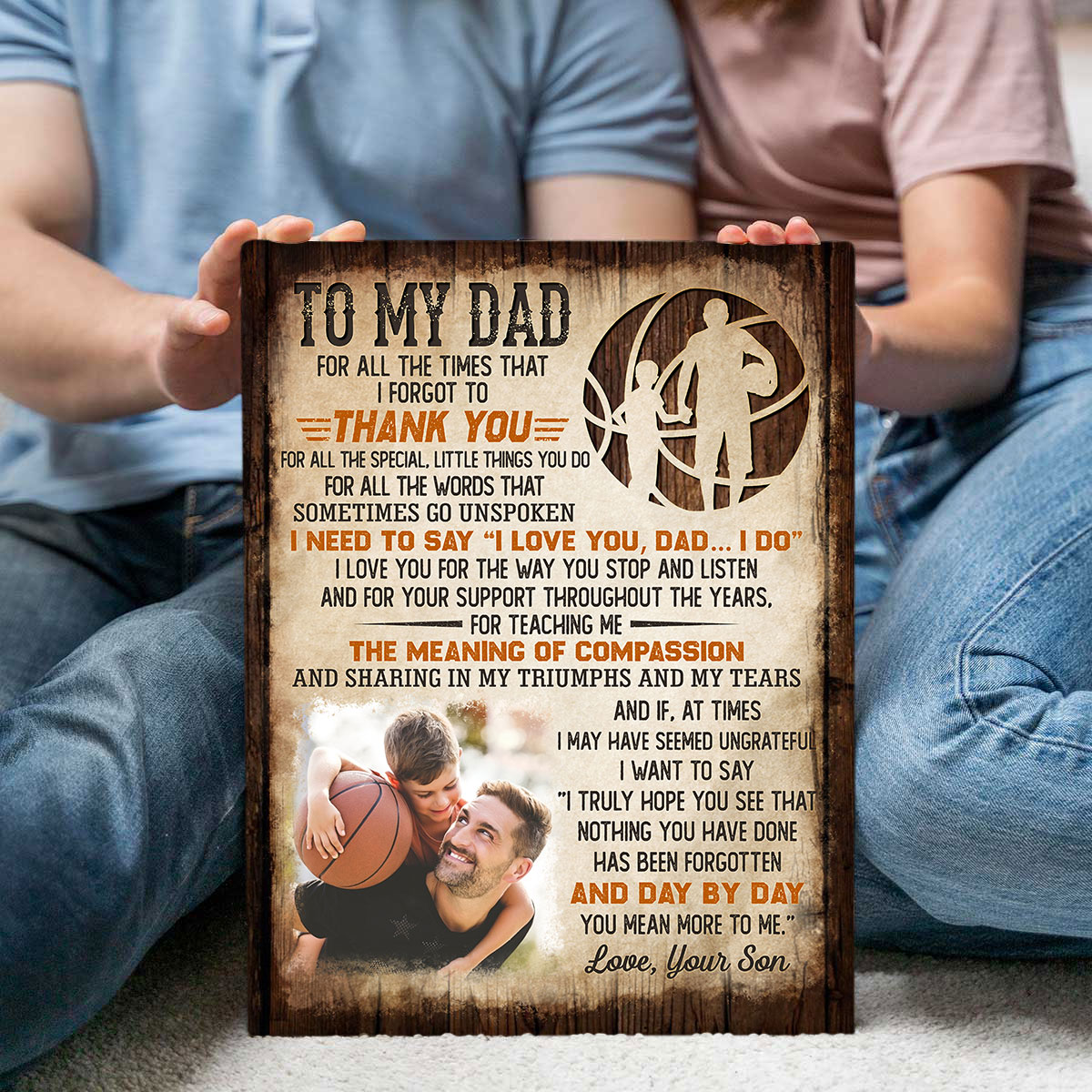 To My Dad You Mean More To Me Canvas Print Wall Art, Custom Photo Canvas Prints, Custom Father's Day Gifts