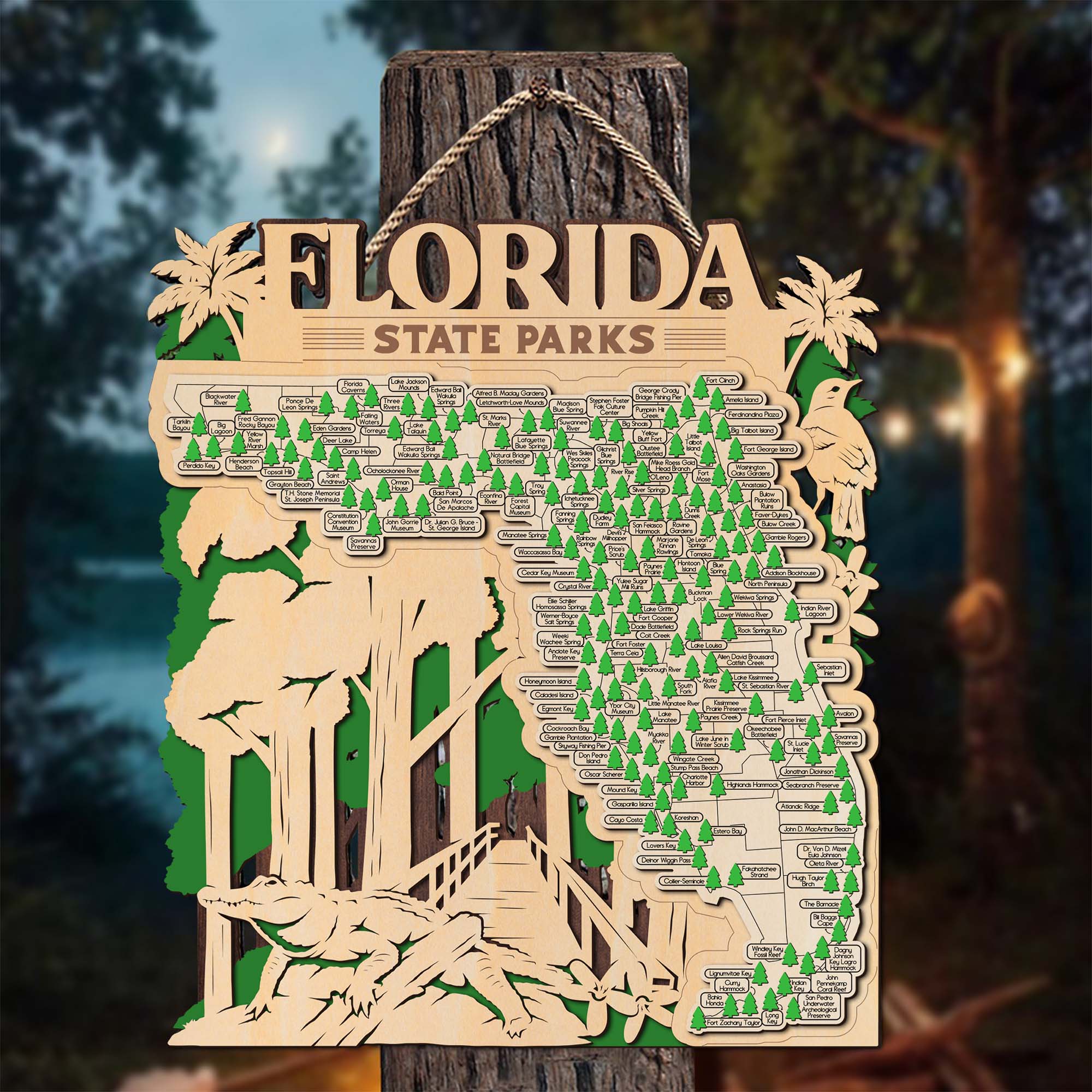 The Florida State Park Map, Personalized Travel Map, Gift For Travelers