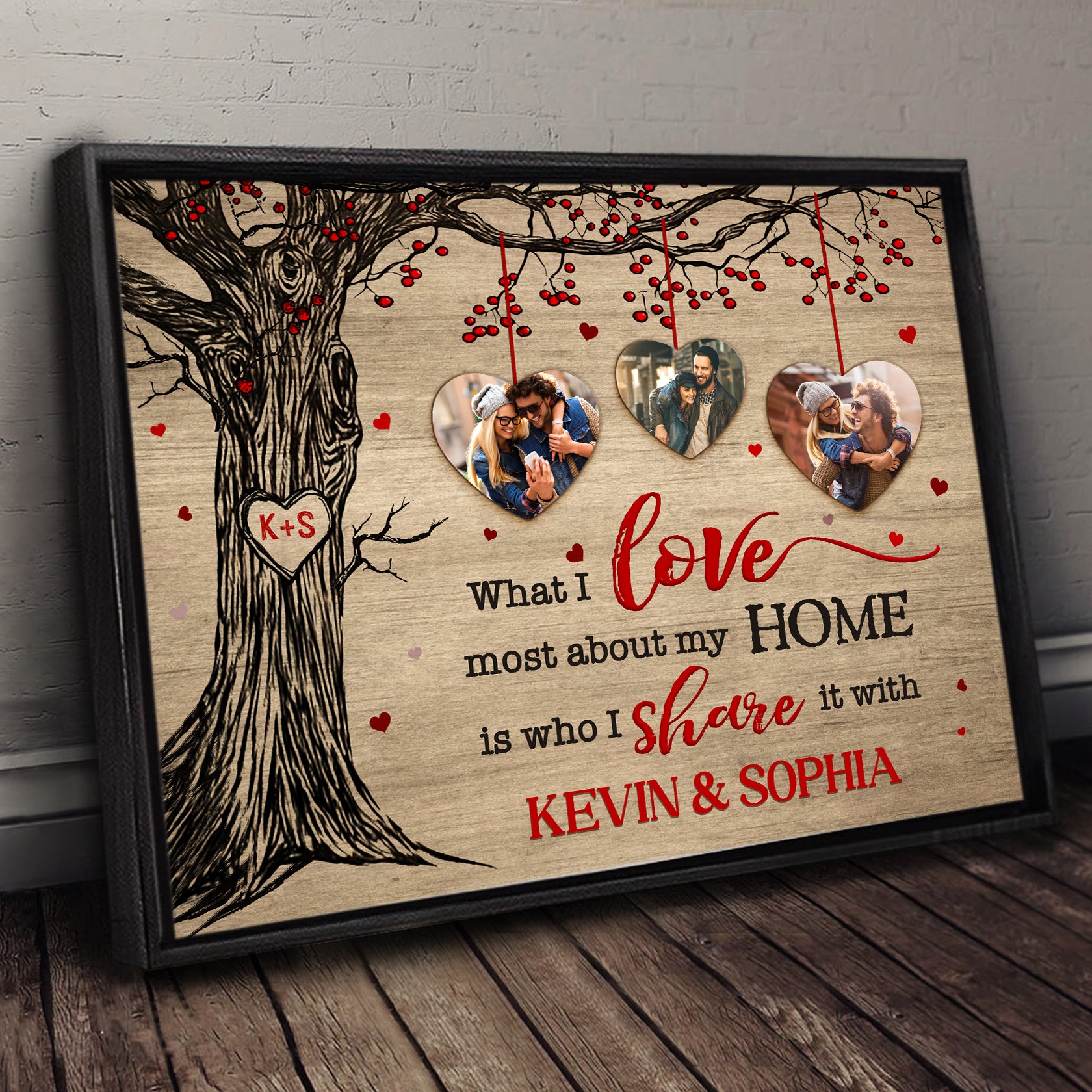 What I Love Most About My Home Custom Photo Canvas Wall Art, Wedding Anniversary Gifts