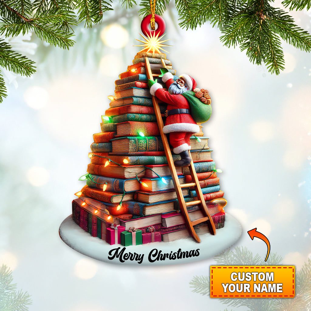 Book Tree Christmas Ornament, Customizable Christmas Decor, Christmas Tree Made Of Books