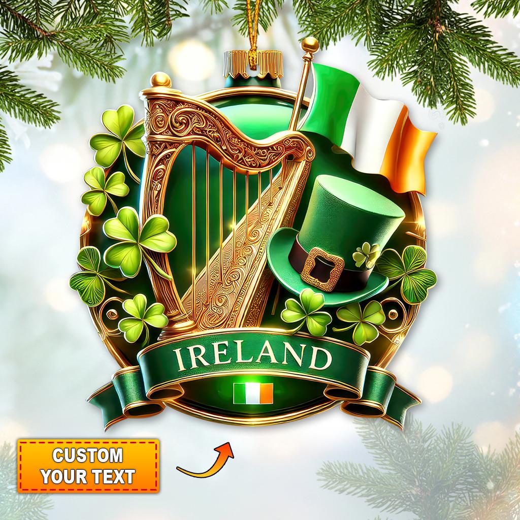 Ireland Christmas Ornament, Custom Ireland Ornament, Christmas Gift for Ireland Lovers