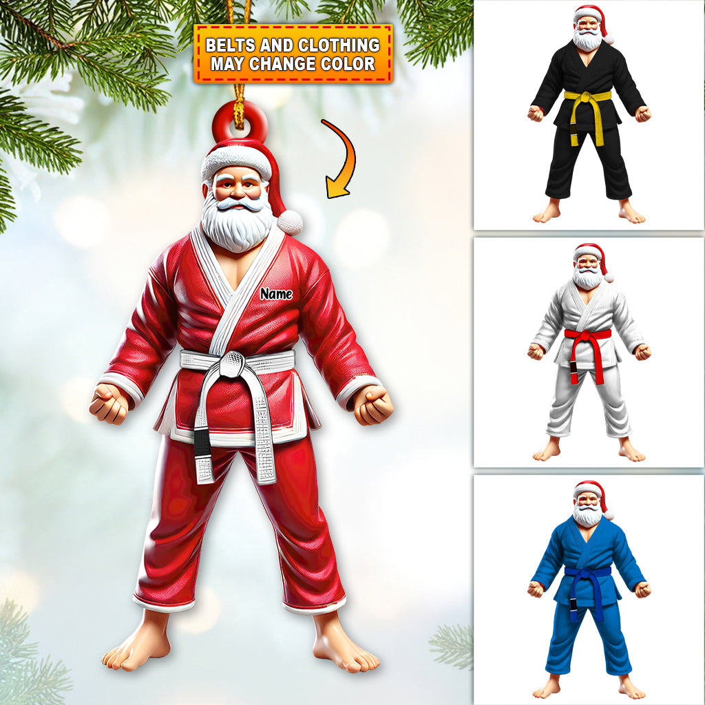 Custom Santa Christmas Acrylic Ornament, Santa Jujutsu Gifts, Christmas Decor For Jujutsu Lover