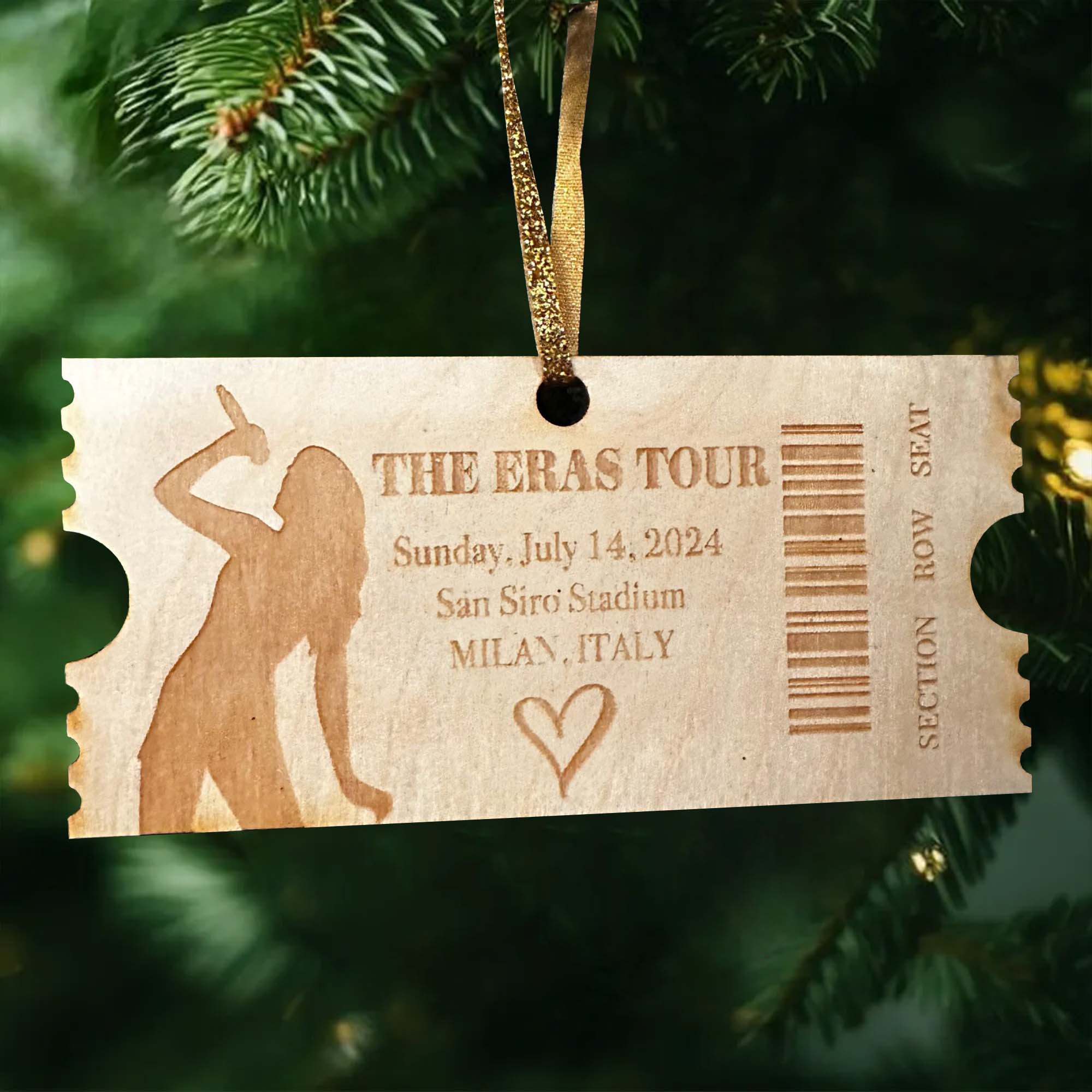 The Eras Tour Ticket Ornament, Memory Ornament, Gift for Music Lovers