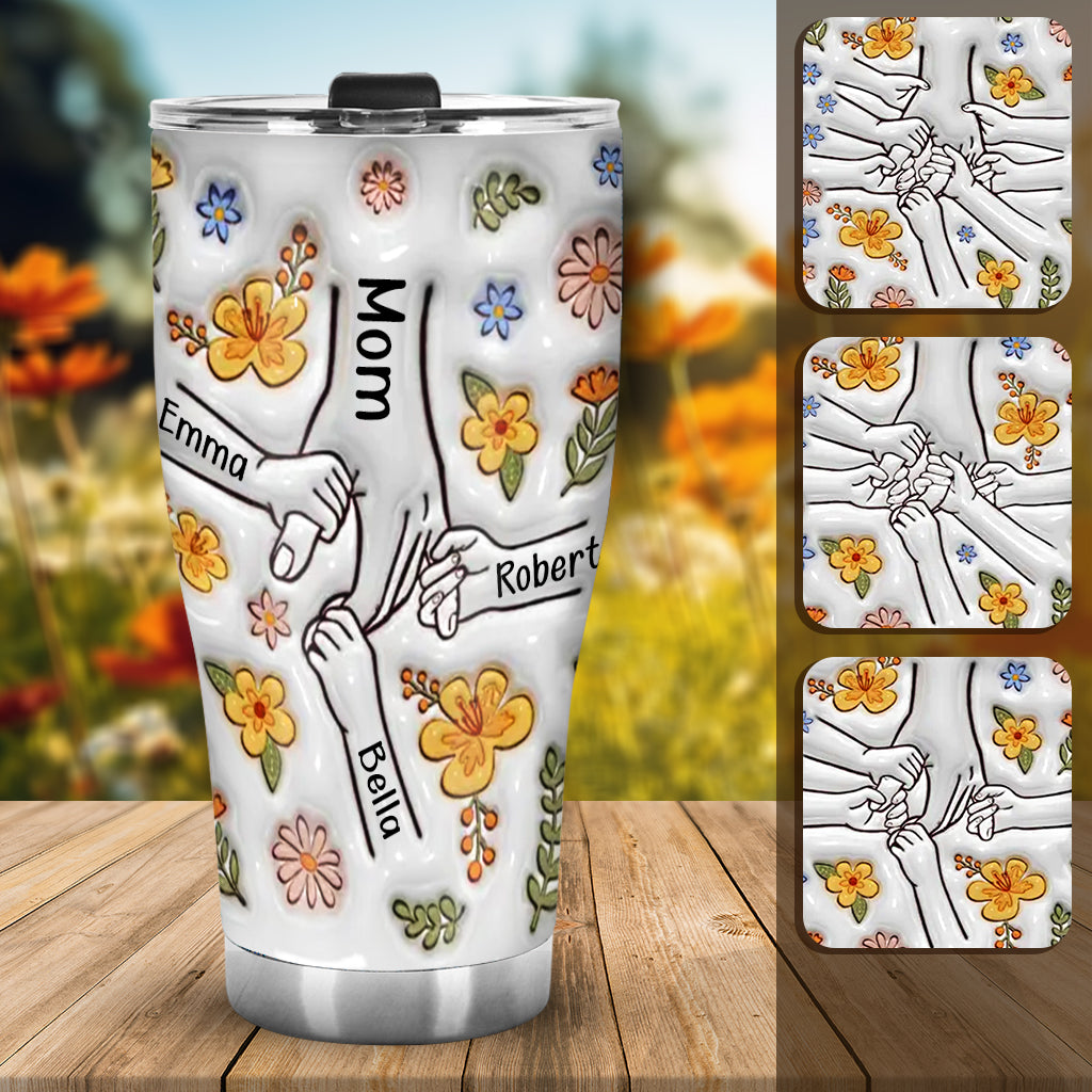 Holding Hands Grandma Personalized Stainless Steel Tumbler, Gift For Mom