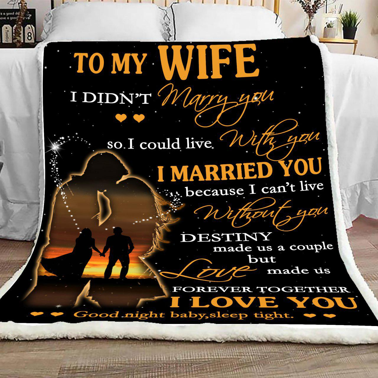 To My Wife Forever Together Fleece Blanket, Couple Blanket, Valentine Gift For Couple, Wedding Gifts