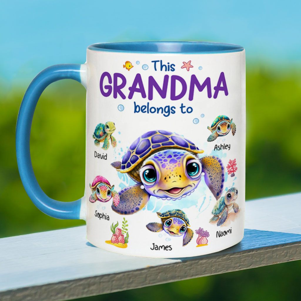 This Grandma Belongs To Personalized Accent Mug, Two Tone Coffee Mugs, Mother's Day Gifts