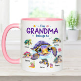 This Grandma Belongs To Personalized Accent Mug, Two Tone Coffee Mugs, Mother's Day Gifts