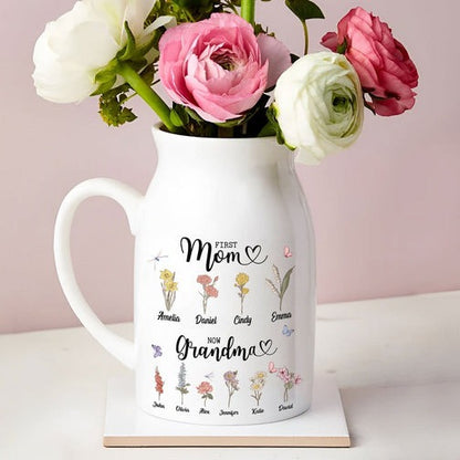Happy Mother's Day Birth Month Flower Garden Vase Personalized Gift