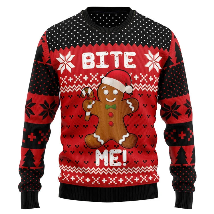 Christmas Bite Me Ugly Christmas Sweater, Unique Christmas Gift