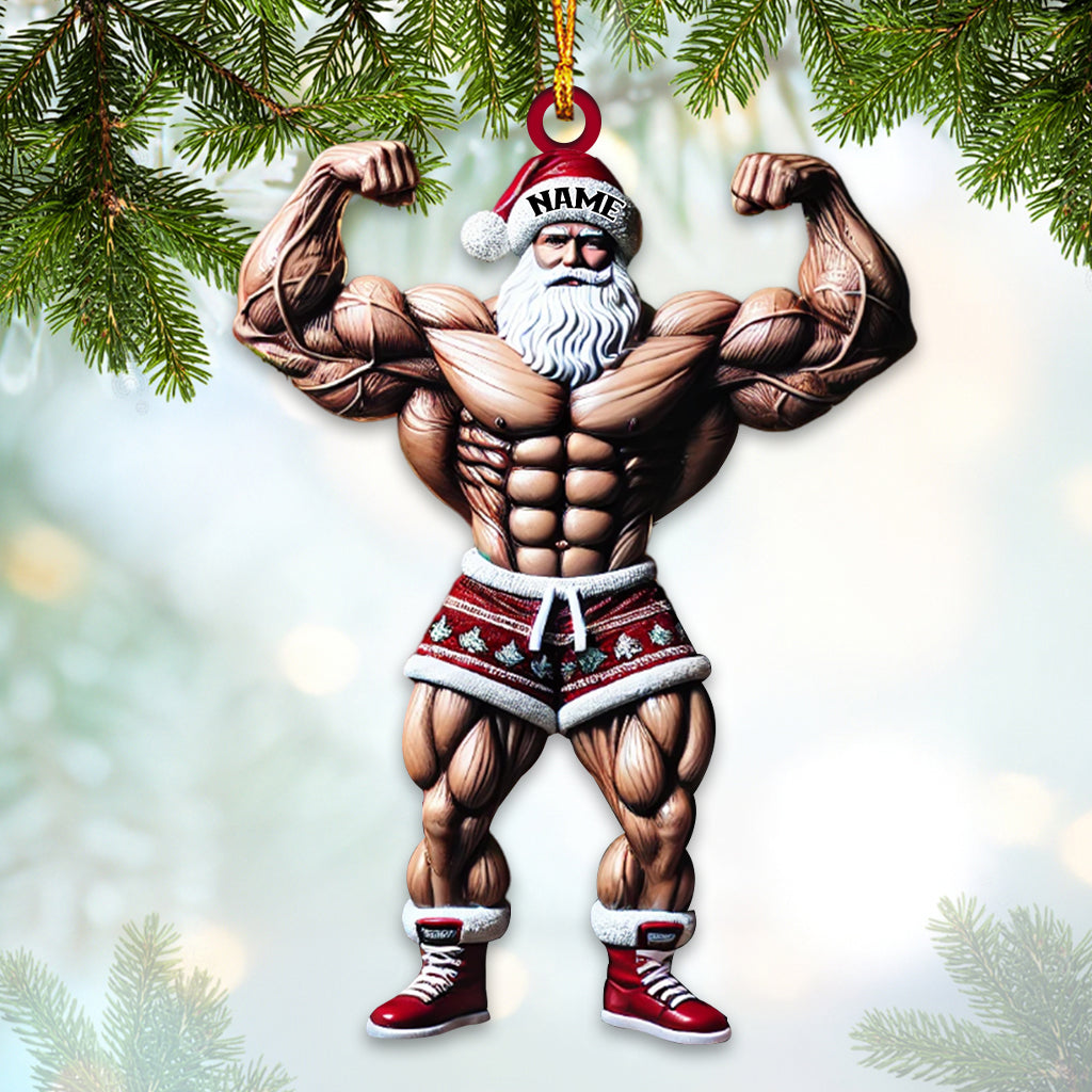 Gym Ornament for Fitness, Santa Christmas Decoration,  Perfect Christmas Gift for Lifters