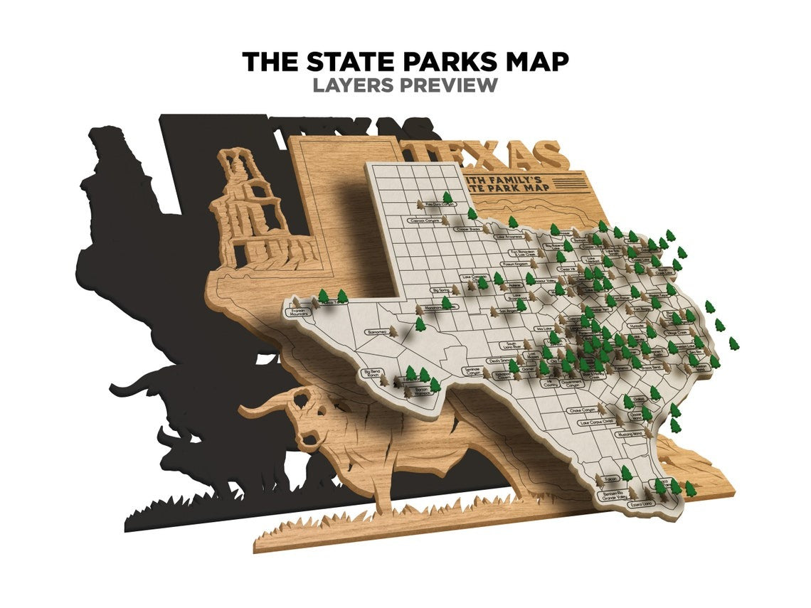 California State Park Map, Personalized Travel Map, Gift For Travelers ...