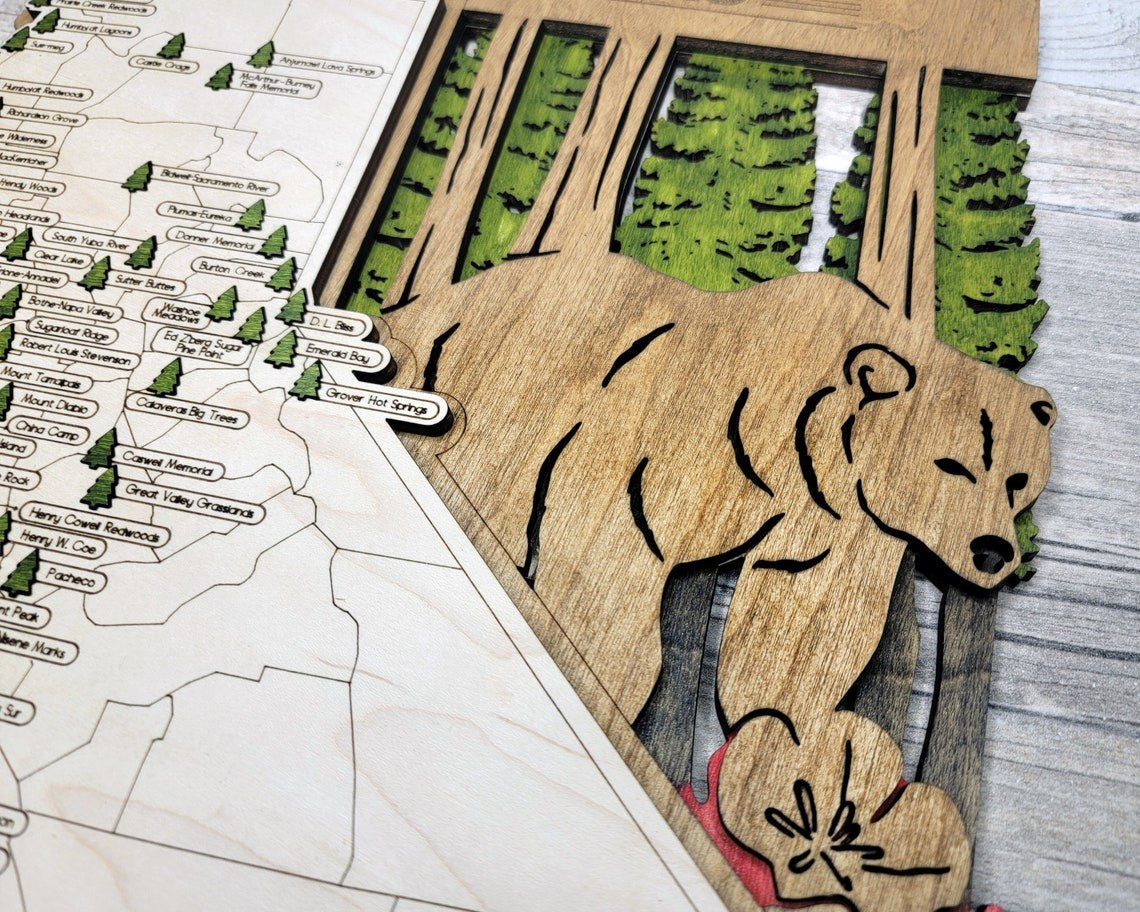 California State Park Map, Personalized Travel Map, Gift For Travelers ...