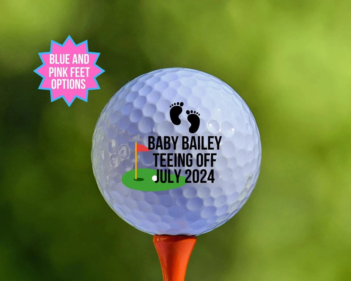 Baby Feet Personalize Golf Balls, Father's Day Gift, Golf Gifts For Men, Gift For Golfer