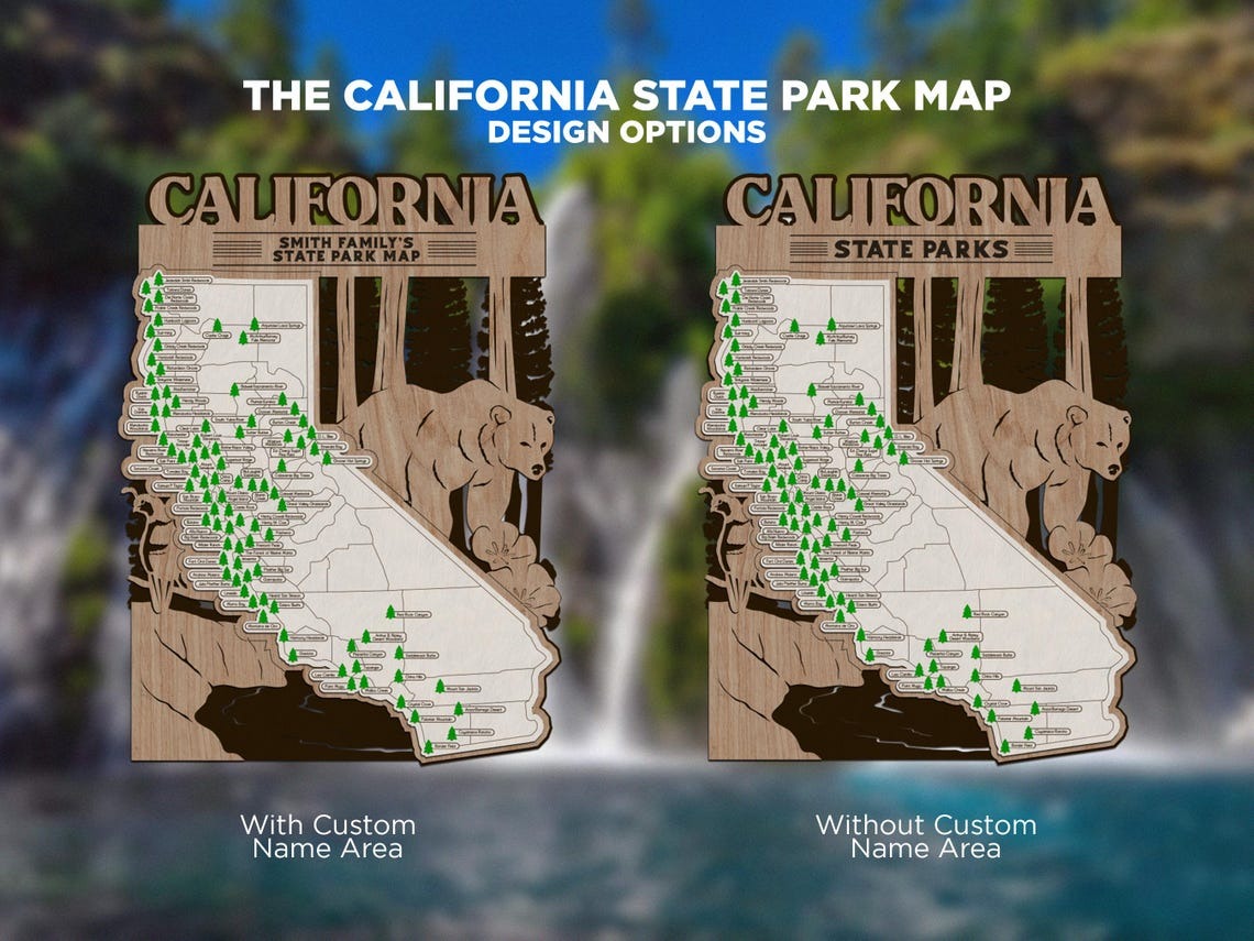 California State Park Map, Personalized Travel Map, Gift For Travelers ...