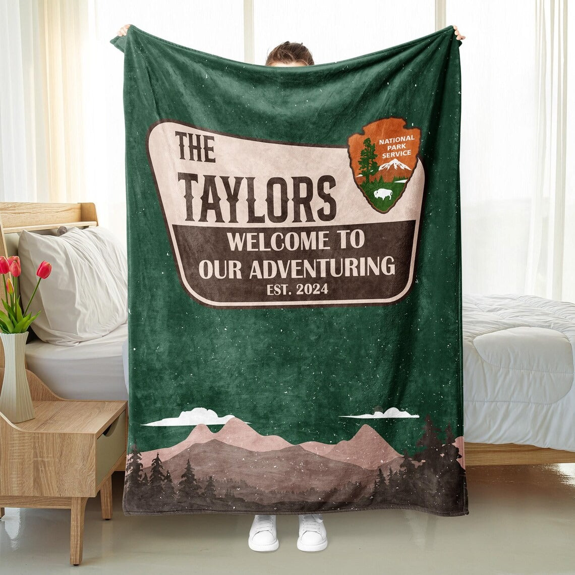 Welcome To Our Adventure National Park Custom Blanket, Gift For Hiking Lovers