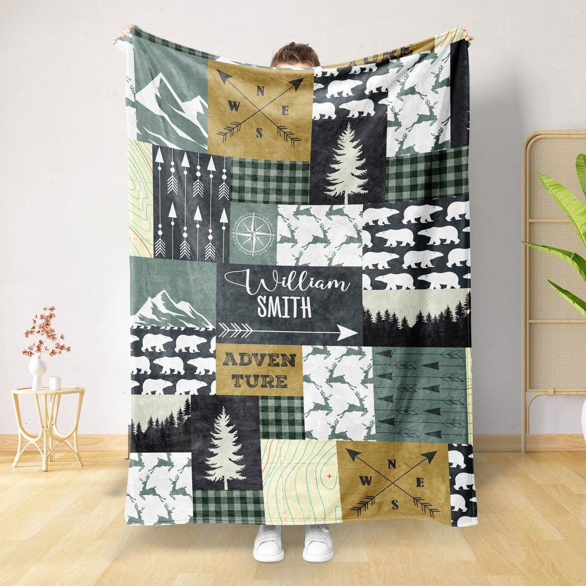 Personalized Mountains Adventure Blanket, Gift For Nature Lovers