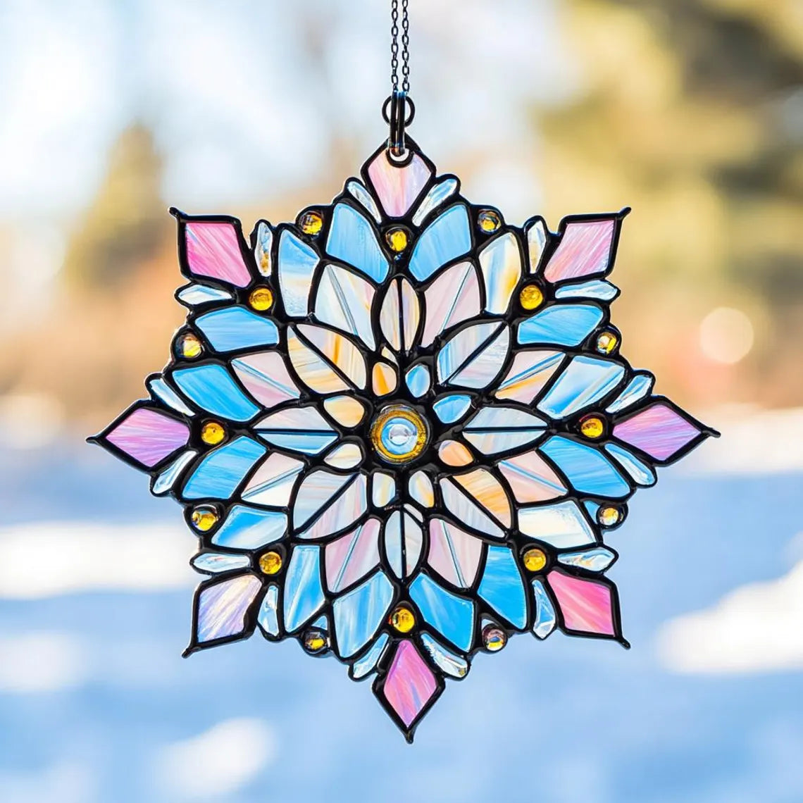 Winter Snowflake Acrylic Ornament, Christmas Gift