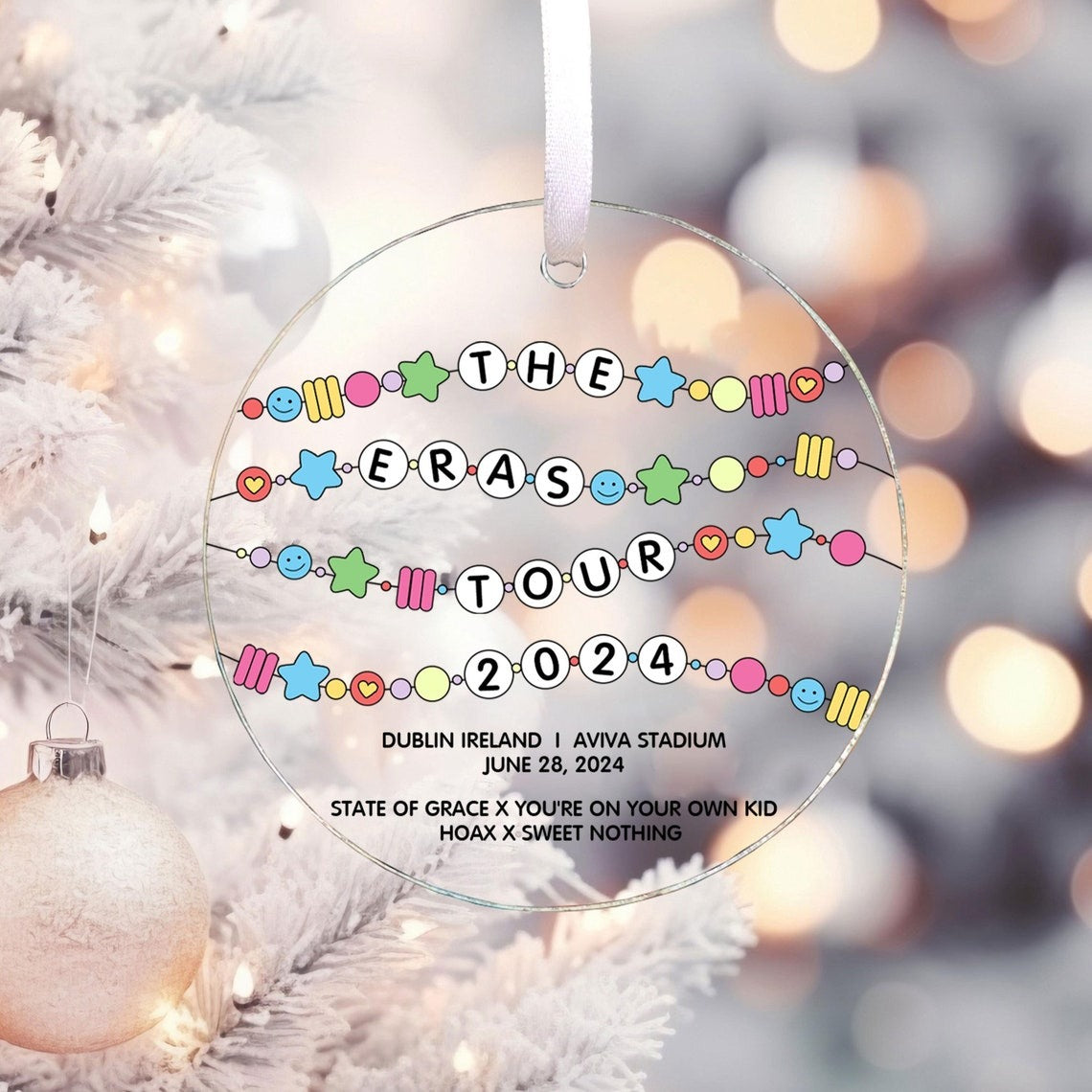 The Eras Tour 2024 Custom Christmas Acrylic Ornament, Gifts For Swifties