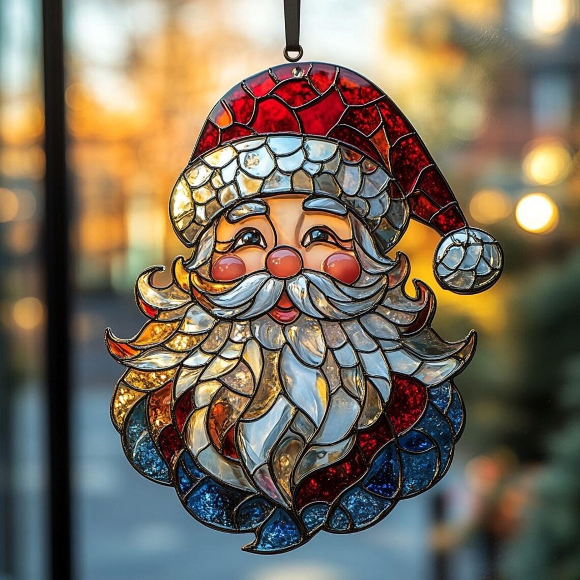 Santa Clause Acrylic Suncatcher Ornament, Christmas Window Decor