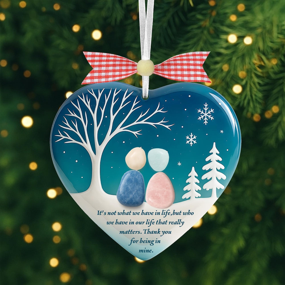 Friendship Theme Heart Shaped Ornaments, Acrylic Ornament, Best Friend Christmas Ornament