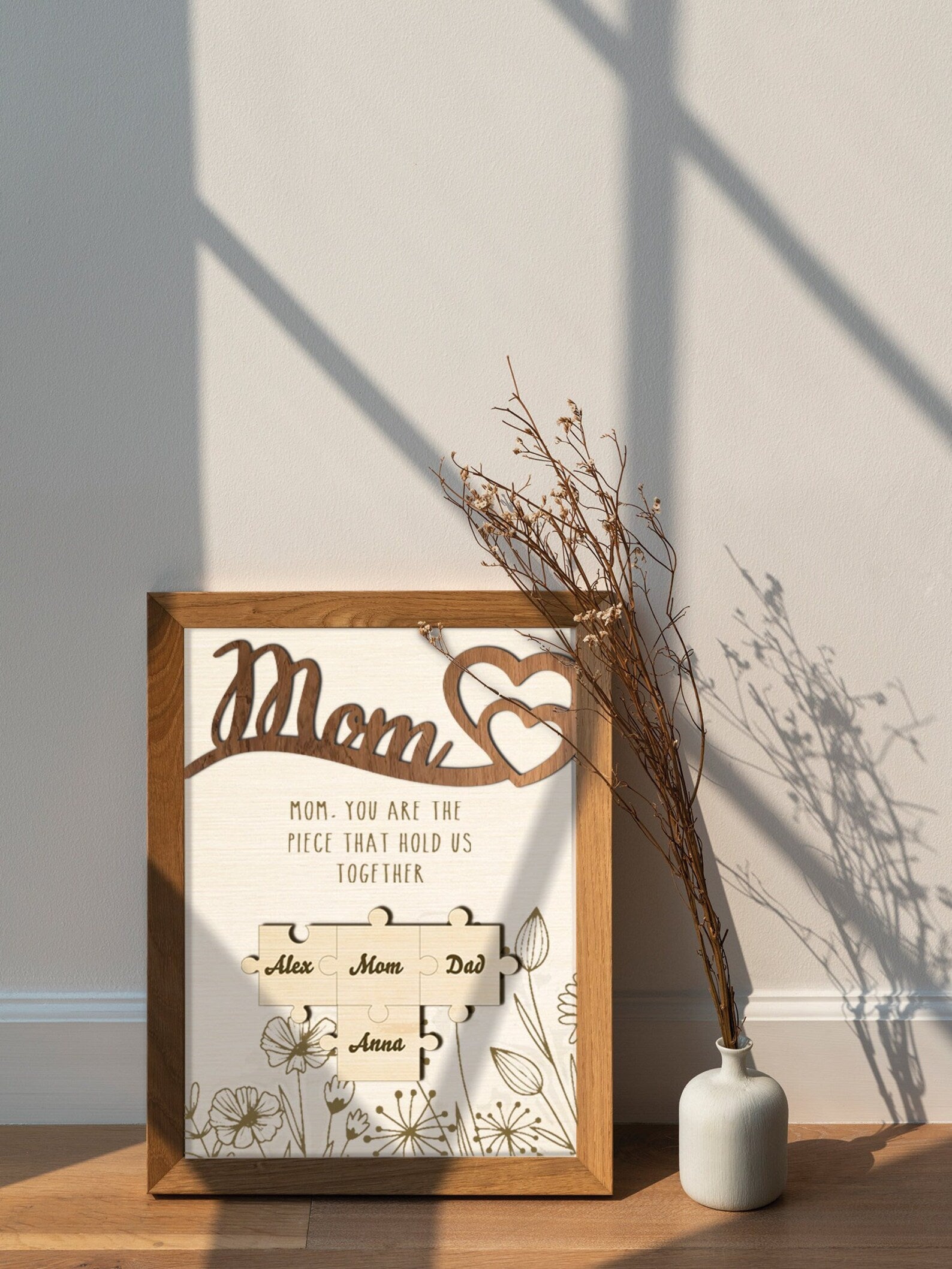 You Are The Piece That Holds Us Together Custom Mom Puzzle Sign, Mother's Day Gifts