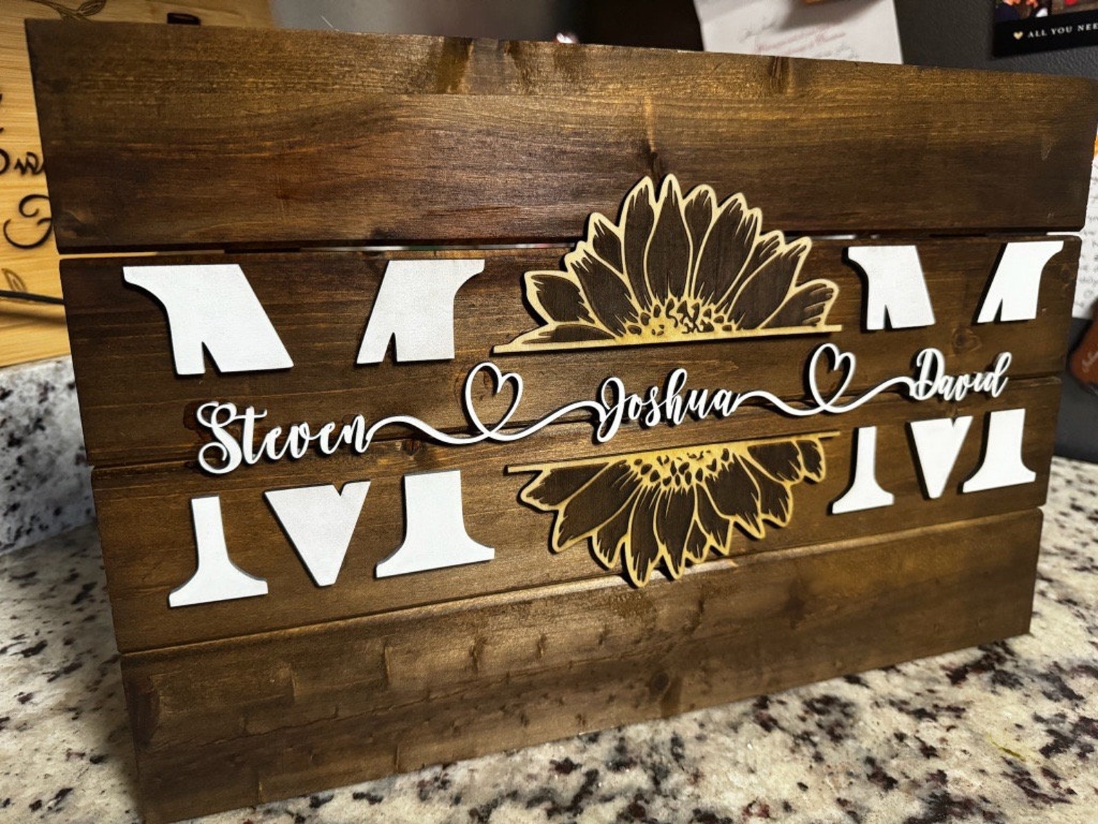 Personalized Mom Rustic Wood Sign, Gift for Mom, Mother's Day Gift ...