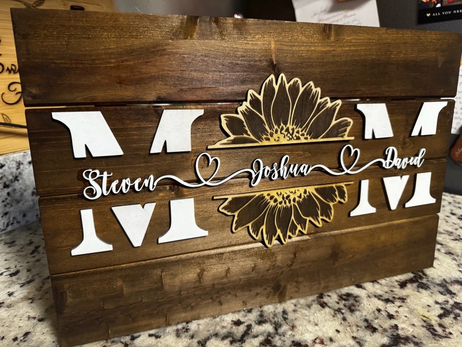 Personalized Mom Rustic Wood Sign, Gift for Mom, Mother's Day Gift