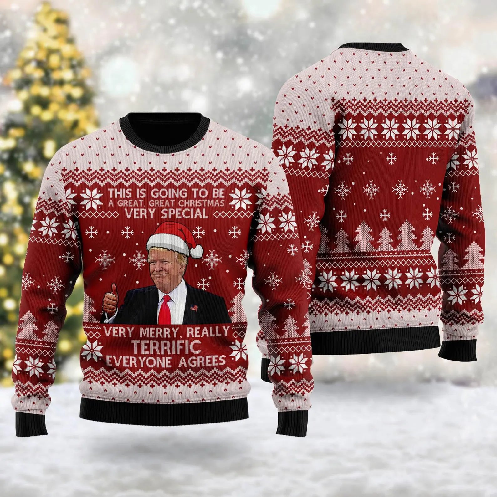 Funny Trump2024 Santa Ugly Christmas Sweater, Political Ugly Christmas Sweater, Christmas Gifts